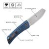Petrified fish PFE05 Flavorist,3.15" K110 Satin Blade, 94g Micarta Handle Front Flipper Liner lock Folding knife (Blue) view 2