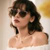 CARFIA Retro Acetate Cat Eye Sunglasses for Women Polarized UV Protection, Cateye Ladies Sunnies Metal Bridge Brow Eyewears view 2