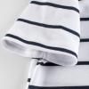 Toddler Kids Baby Boys Girls Stripes Short Sleeve Crewneck T Shirts Tops Tee Clothes Boy Athletic (Blue-`, 4-5 Years) view 3
