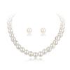 Xiyantiji Pearl strands Necklace and Earring Set Faux Pearl Choker Necklaces for Women Pearl Stud Earrings for Bride Wedding Accessories view 1