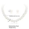 Xiyantiji Pearl strands Necklace and Earring Set Faux Pearl Choker Necklaces for Women Pearl Stud Earrings for Bride Wedding Accessories view 4