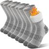 Sandsuced Kids Merino Wool Hiking Socks Girls Boys Winter Thermal Warm Cozy Boot Thick Cushion Gift Stocking Stuffers Socks 4 Pairs(Grey,8-12 Years) view 1