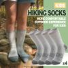 Sandsuced Kids Merino Wool Hiking Socks Girls Boys Winter Thermal Warm Cozy Boot Thick Cushion Gift Stocking Stuffers Socks 4 Pairs(Grey,8-12 Years) view 2