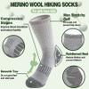 Sandsuced Kids Merino Wool Hiking Socks Girls Boys Winter Thermal Warm Cozy Boot Thick Cushion Gift Stocking Stuffers Socks 4 Pairs(Grey,8-12 Years) view 3