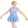 Toddler Ballet Leotards Dance Dress 2t 3t Sleeveless Blue Mermaid Gymnastics Leotard with Skirt (Mermaid Purple, 100(2-3T)) view 1