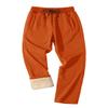 FASKUNOIE Men's Sweatpants Sherpa Lined Fleece Super Thick Winter Warm Track Athletic Active Sports Pants Orange view 1