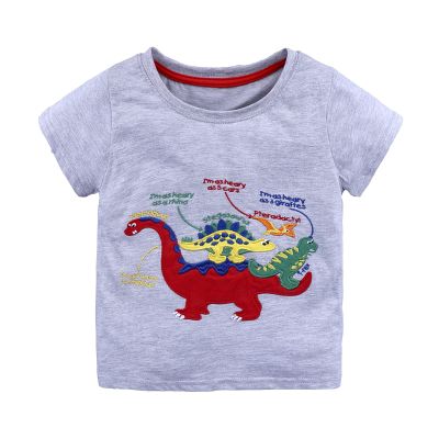 Toddler Kids Girls Boys Car Cartoon 3D Prints Loose Tops Soft Short Sleeve T Shirt Tee Tops (0-Grey, 18-24 Months)