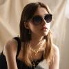 CARFIA Retro Black Acetate Cat Eye Sunglasses for Women Polarized UV Protection, Ladies Sunnies Metal Bridge Brow Eyewears view 3
