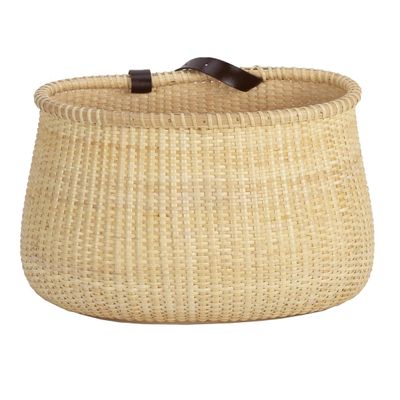 Teng Jin Nantucket Bicycle Basket Cane Woven Egg Shape Toto Basket (3mm Braid)