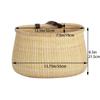 Teng Jin Nantucket Bicycle Basket Cane Woven Egg Shape Toto Basket (3mm Braid) view 2