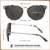 CARFIA Retro Acetate Cat Eye Sunglasses for Women Polarized UV Protection, Cateye Ladies Sunnies Metal Bridge Brow Eyewears view 4