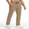 FASKUNOIE Men's Thermal Fleece Pants Sherpa Lined Winter Casual Lounge Sports Yoga Workout Fitness Sweats Pants Khaki view 3