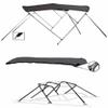 STOPBYUS 7.6 oz Charcoal Grey 3 Bow Round Tube Boat Bimini TOP Sunshade Compatible for Triton TA-196 DC W/O Jack Plate 2007-2008 view 2