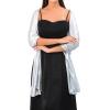 Altsuceser Soft Scarve Shawls Wraps for Dresses,Scarf Shawls and Wraps for Evening Dress Wedding Scarves Silver view 4
