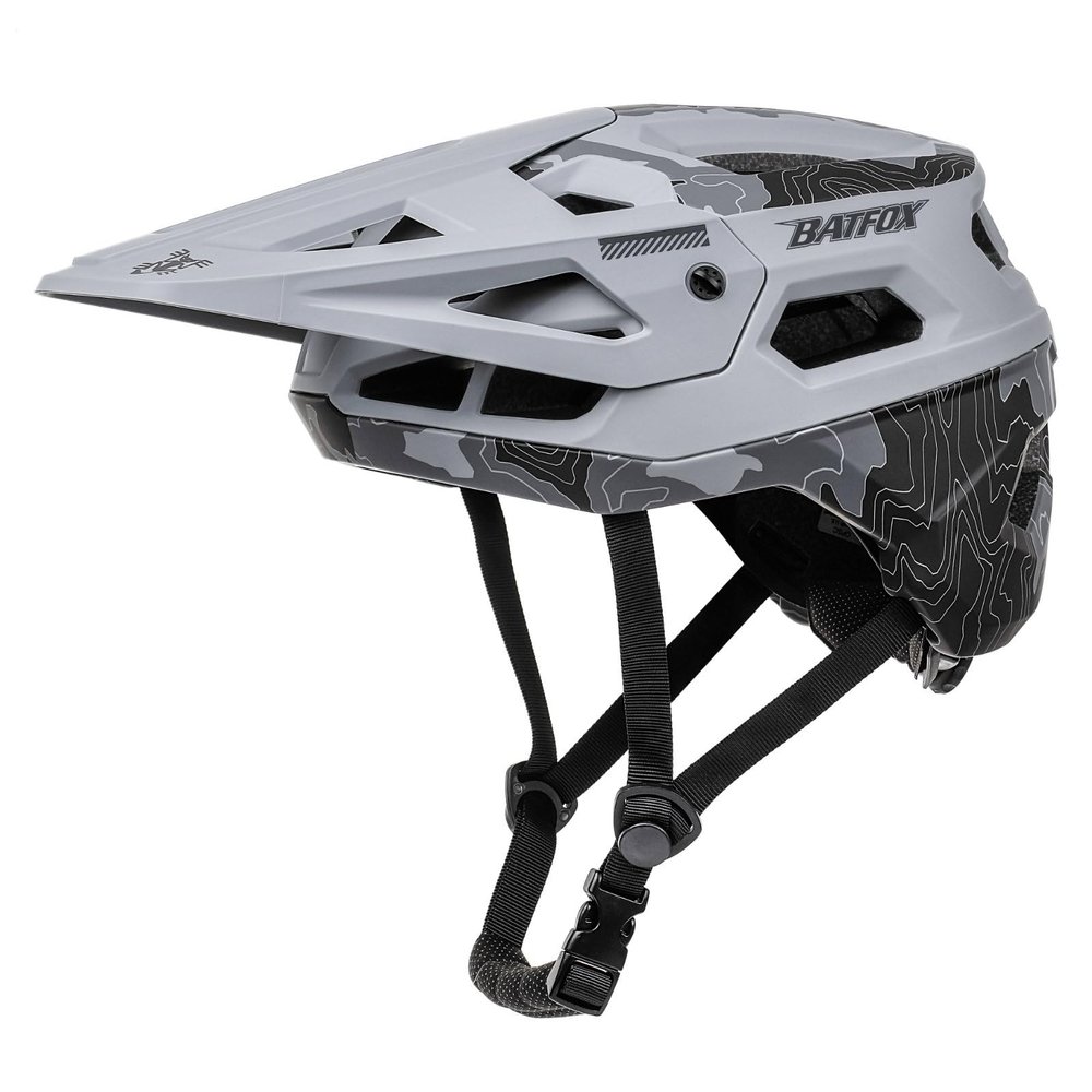 BATFOX Bike Helmet Mountain Bike Helmets for Men Women Adults MTB Bicycle Cycling BMX Bike Helmet(Gray,L(55-59CM))