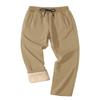FASKUNOIE Men's Thermal Fleece Pants Sherpa Lined Winter Casual Lounge Sports Yoga Workout Fitness Sweats Pants Khaki view 1