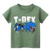 Toddler Kids Baby Boys Girls Dinosaur Short Sleeve Crewneck T Shirts Tops Tee Clothes for Children (Green #0, 1-2 Years) view 1