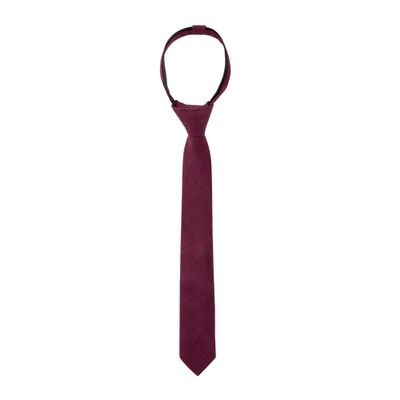 Spring Notion Boys' Linen Blend Zipper Necktie Wine Large