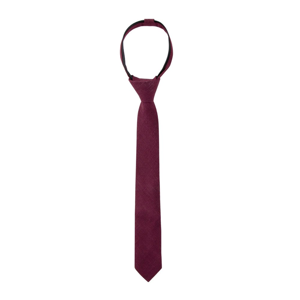 Spring Notion Boys' Linen Blend Zipper Necktie Wine Large