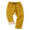 FASKUNOIE Men's Joggers Sherpa Linend Thicken Fleece Super Warm Sports Heavy Gym Workout Bodybuilding Wokrout Ginger Yellow view 1