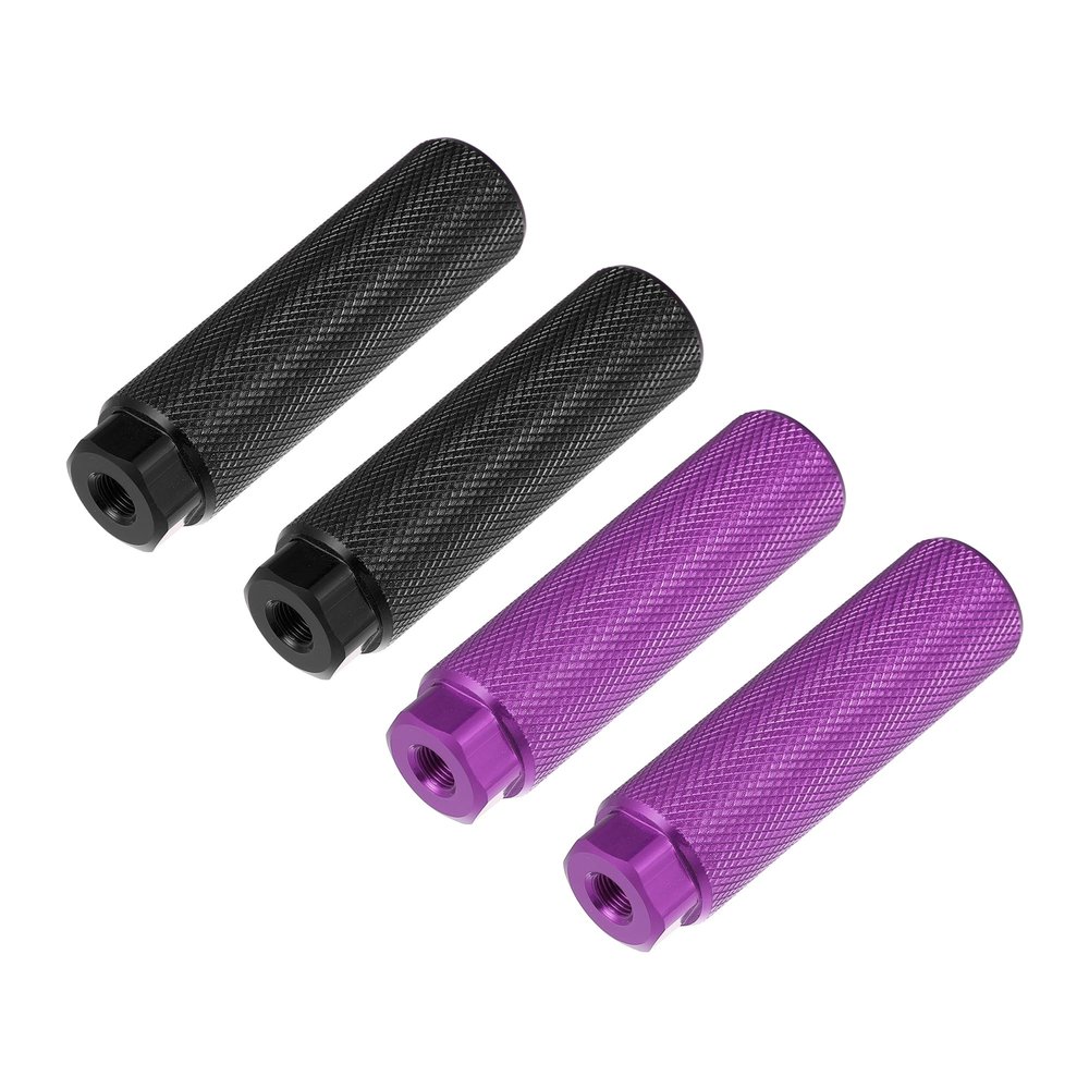 X AUTOHAUX 2 Pair 100x28mm Universal Aluminum Alloy Axle Rear Foot Pegs Footrests for BMX MTB Bike Bicycle Fit 3/8 Inch Black Purple
