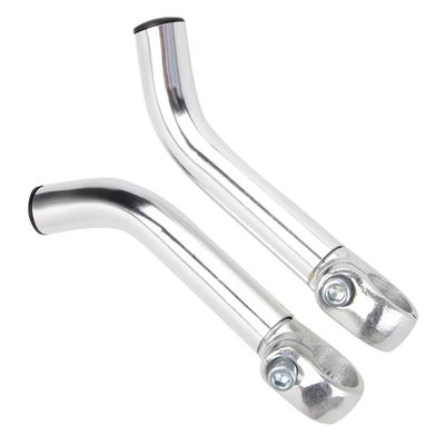 1 Pair Bike Handlebar Extender, Bar Ends Provides Comfortable Griping for Riders 6.1in Handle Bar Extended Compatible with Diameter 0.87inch Flat Handlebar for Cycling Road Mountain Bike (Silver)
