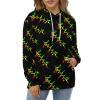 Reggae Music Pulse Heartbeat Unisex Hoodie Long Sleeve Drawstring Pullover Printed Hooded Sweatshirt with Pockets 2XL view 3