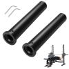 2PCS Olympic Adapter Sleeve 8'' Converts 1'' Standard Weight Plate Posts to 2'' Olympic Weight Posts,Removeable end Cap for Longer Posts Nylon Olympic Exercise Equipment for Workout (11'') black view 1