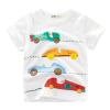 Toddler Kids Baby Boys Girls Cars Short Sleeve Crewneck T Shirts Tops Tee Clothes for Children Soft (White-@, 2-3 Years) view 1