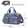 Blue Gym Bag for Women, Waterproof Travel Duffle Bag Carry On Weekender Bag with Shoe Compartment & Wet Pocket, Gym Tote Bag for Travel, Workout, Sport view 3