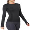 MathCat Workout Shirts for Women Long Sleeve, Workout Tops for Women, Quick Dry Gym Athletic TopsSeamless Yoga Shirts Black view 1