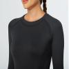 MathCat Workout Shirts for Women Long Sleeve, Workout Tops for Women, Quick Dry Gym Athletic TopsSeamless Yoga Shirts Black view 2