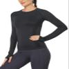 MathCat Workout Shirts for Women Long Sleeve, Workout Tops for Women, Quick Dry Gym Athletic TopsSeamless Yoga Shirts Black view 4