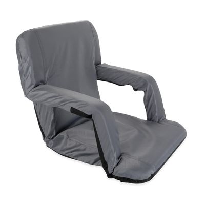 Camco Portable Stadium Seat | Ideal for Benches, Picnics, The Beach, Outdoor Concerts, Sporting Events, and More | Grey (53101)