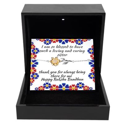 Sunflower Bracelet Luxury Box Raksha Bandhan Gifts, Gift For Sister, Sunflower Bracelet, Jewellery Gifts From Brother To Sister, Raksha Bandhan Gift Idea