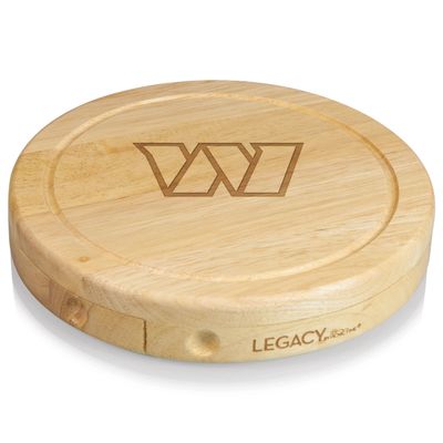 PICNIC TIME NFL Washington Commanders Brie Cheese Board and Knife Set - Charcuterie Board Set - Wood Cutting Board