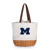 Picnic TIME NCAA Michigan Wolverines Coronado Canvas and Willow Basket Tote, Picnic Tote Bag, Beach Tote, (Beige Canvas) view 1