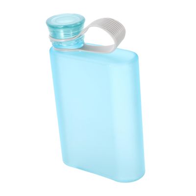 DOITOOL 1pc Leakproof Sports Water Bottle Portable Plastic Kettle for Fitness Outdoor Activities and Travel Flat Design Frosted Texture Easy to Carry