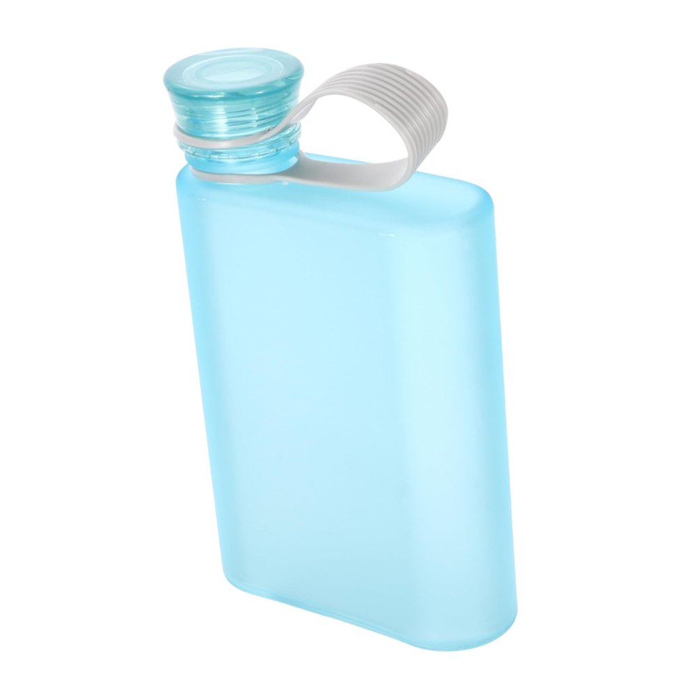 DOITOOL 1pc Leakproof Sports Water Bottle Portable Plastic Kettle for Fitness Outdoor Activities and Travel Flat Design Frosted Texture Easy to Carry