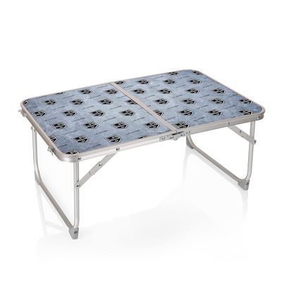 PICNIC TIME NHL Los Angeles Kings Concert Mini Portable Table, Small Folding Table, Mini Picnic Table, (Charcoal Wood Grain)