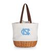 PICNIC TIME NCAA North Carolina Tar Heels Coronado Canvas and Willow Basket Tote, Picnic Tote Bag, Beach Tote, (Beige Canvas) view 1