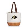 PICNIC TIME NCAA Colorado Buffaloes Coronado Canvas and Willow Basket Tote, Picnic Tote Bag, Beach Tote, (Beige Canvas) view 1