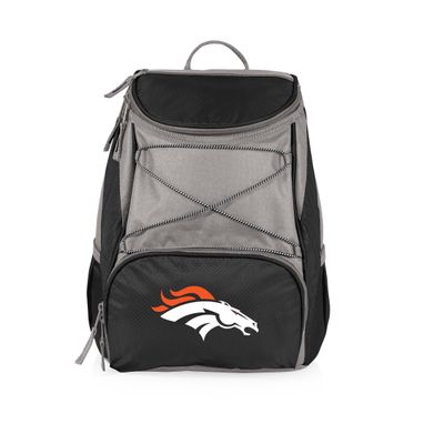 Picnic TIME NFL Denver Broncos PTX Backpack Cooler, Soft Cooler Backpack, Insulated Lunch Bag, (Black with Gray Accents)