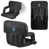 PICNIC TIME NHL Seattle Kraken Ventura Reclining Stadium Seat with Back Support, Bleacher Seat, Beach Floor Chair, (Black) view 1
