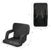 PICNIC TIME NHL Seattle Kraken Ventura Reclining Stadium Seat with Back Support, Bleacher Seat, Beach Floor Chair, (Black) view 3