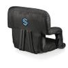 PICNIC TIME NHL Seattle Kraken Ventura Reclining Stadium Seat with Back Support, Bleacher Seat, Beach Floor Chair, (Black) view 4
