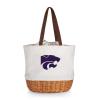 Picnic TIME NCAA Kansas State Wildcats Coronado Canvas and Willow Basket Tote, Picnic Tote Bag, Beach Tote, (Beige Canvas) view 1