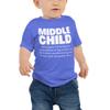 Funny Middle Child Brother Shirt for Third Baby Announcement - Baby Jersey Short Sleeve Tee Heather Columbia Blue view 1