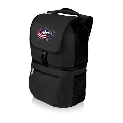 PICNIC TIME NHL Columbus Blue Jackets Zuma Backpack Cooler, Soft Cooler Backpack, Lunch Cooler, (Black)