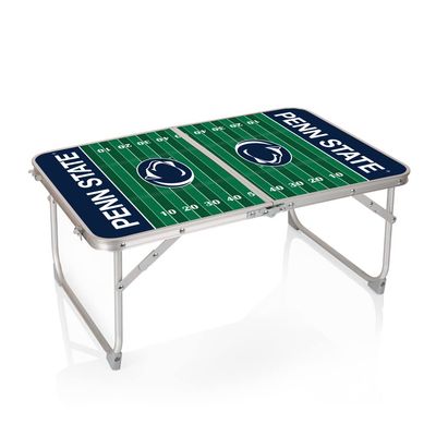 PICNIC TIME NCAA Penn State Nittany Lions Concert Mini Portable Table, Small Folding Table, Mini Picnic Table, (Charcoal Wood Grain)